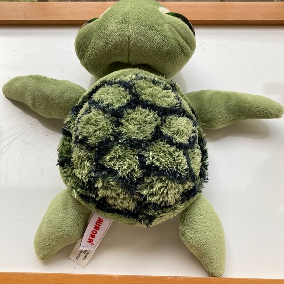 Vintage Aurora Green Sea Turtle Plush Stuffed Animal Plush Big Eyes Cute 10" - Picture 7 of 12